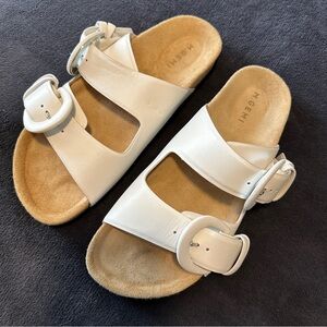 M. Gemi Matilde Due White Leather Buckle Sandals size 39